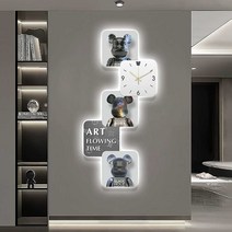 베어 럭셔리 대형 벽시계 집꾸미기 거실 LED 55 x 120, D 55x120cm