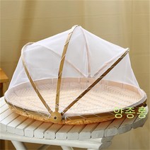 원형 덮개 망 싸리 채반 대나무 소쿠리 체반 명절 설 제사 추석 음식 전 보관 Wstug 증정, 3세대 정방형 33×33 cm 업그레이드