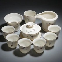 흰색 도자기 다도세트 전통다기세트 찻잔세트 차잔 해외다기세트 시댁인사선물 다기류, 단일사이즈, C