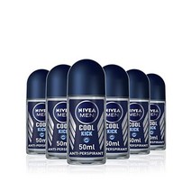 NIVEA 남성 쿨킥 항충진 데오도란트 롤온팩 6개 6x50ml 프레쉬 롤온 + 남성향 427536