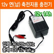 이오전자 연(납)축전지 12V 1Ah 충전기 완구용 전동차용 전동오토바이용 대형완구 승용완구 아답타 충전지