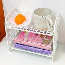 컬러풀 2단 데스크 미니멀 책상정리 선반, 본상품선택, 퍼플