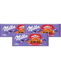 밀카 맥스 밀크 초콜릿 아몬드 카라멜 300g Milka Chocolate Leche los Alpes Almedras Caramelo, 3팩
