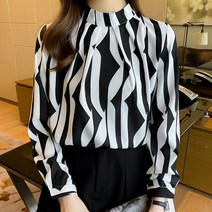 패스타임 여성 스트라이프 셔츠 패션 날씬해보이는 긴팔 블라우스데일리 코디