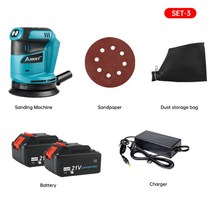 샌딩기 원형 사포 연마 Makita 18V 배터리 전동 공구 벽 및 천장 목재 샌딩 머신과 호환되는 무선 미니 전기 궤도 샌더, 협력사, aksgj-3