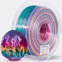 휴비나인 3d펜잉크 GEEETECH 3d 실크 PLA 필라멘트 3D 프린터 소재 안전 진공 포장 특수 색상 버블 프리 용 1kg175mm 스풀 와이어, Silk Gradient+CHINA