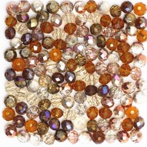 Isywaka 복숭아 여러 가지 빛깔의 3x4mm 4x6mm Rondelle 오스트리아면 처리 된 크리스탈 유리 구슬 보석 만들기 스페이서 라운드 비즈, [01] 3x4mm 125pcs, [12] golden multicolor