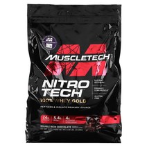 MuscleTech Nitro Tech 유청 골드 단백질 파우더 초콜릿 맛 5파운드 / 8파운드, 더블리치초콜릿맛
