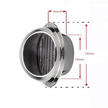 304 스테인레스 스틸 벽 천장 에어 벤트 덕트 환기 배기 그릴 커버 콘센트 난방 냉각 앰프 통풍구 캡 방수, 110mm