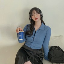 [리얼핏]루로스 카라 티셔츠 69589 빅사이즈 여성의류