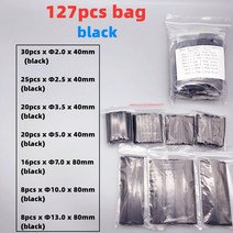 열수축튜브 21 열 수축 튜브 127-850 개 절연 폴리올레핀 피복 전자 DIY 키트 전기 연결 케이블 슬리브, 01 127pcs  black