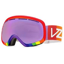 VonZipper 본지퍼 남녀 공용 스카이랩 스노우 스포츠 고글 - 진동 프레임 로커스트 크롬 렌즈, 와일드라이프 블루, 레인보우 크리스탈