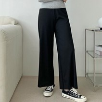 가벼운 외출 산책룩 여자 통와이드 밴딩팬츠 3컬러