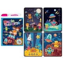 2023 5월 가정의달 선물 선물 색칠공부시작 재사용 가능한 색칠하기 책 매직 워터 드로잉 책 그림 그리기 장난감 감각 조기 교육 장난감, 로버트 B