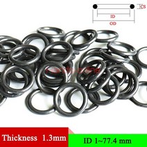 두께 1.3mm 고무 링 씰링 O링 씰 개스킷 오일 와셔 ID 1-77.4mm 0.039-3.047 인치, [54] ID 22mm