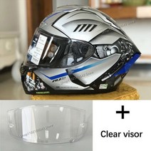 스쿠터헬멧 오픈페이스 바이크 헬맷 오토바이 용품 X14 전체 얼굴 헬멧 YZF R1M 스페셜 에디션 실버 모토 크로스 레이싱 승마, XL, clear lens