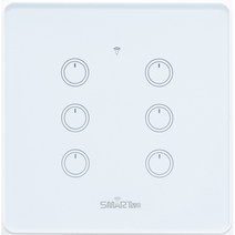 스마트빌 Iot Zigbee 6구 스위치 화이트 고출력 1 700W (8A) SLA06, 1개