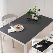 (14colors 11size) 롤로아 100% 방수 가죽 식탁보 테이블보, 120x80cm, 양면-4 (DarkGray+Black)