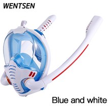 스노클링마스크 프리다이빙 스노쿨링 22년코스트코스노쿨링 마스크 2020new 이중 인공 호흡기 스노클링 다이빙 마스크 전체 얼굴 드라이 스타일 수영 스노클링 세트 장비 수중, 파란색 흰색, 협력사, lxl