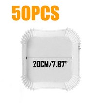 제빵 기구 도구 베이커리50/100Pcs Airfryer 베이킹 종이 오일 증거 공기 프라이 일회용 종이 라이너 바베, 07 50pcs Square 20cm