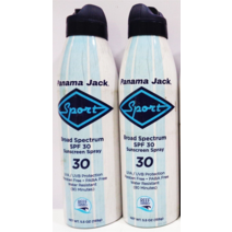 선크림 (2팩) 파나마 잭 SPF30 연속 스프레이 스포츠 선크림 5.5oz 캔