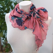 메리앤유 드레시한 플라워나염 롱마름모 스카프