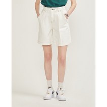 [헤지스레이디스] [헤지스 여성] [23SS] HSPA3B381WT 화이트 원턱 데님 쇼츠