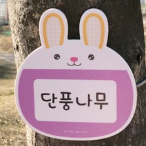 귀여운 포맥스 나무이름표 수목표찰 라벨 명패, 토끼(레드)