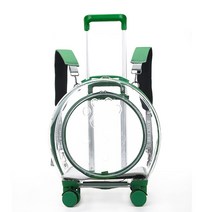 고양이 강아지 투명 캐리어 휴대식 캣백 멀티 외출 가방 반려동물 퍼프 박스, 초록색