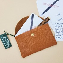 [아그네스마틴 NO-471032] 트래블 만년필 천연가죽 펜파우치 수제 명함 카드 지갑, 블랙