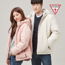게스 유니 뽀글이배색 후드 다운 NL4W0512