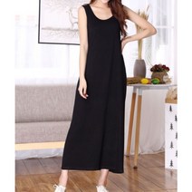 달모아 여름 원피스 빅사이즈 여성 롱원피스 모달 홈웨어원피스 잠옷 여자 민소매 끈나시 반팔 원피스 스퀘어넥 루즈핏 이너 슬립 원피스 20대 30대 40대 50대