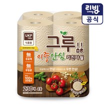 [삼정펄프] 그루 무표백 키친타월 230매 4롤, 그루 키친타월 230매 4롤