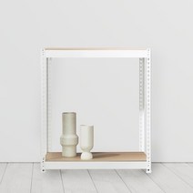 창고선반 수납 앵글랙 2단 600 x 500 x 1500 (스피드랙 철제선반 DIY), 블랙, 12mm 강화 MDF 보드