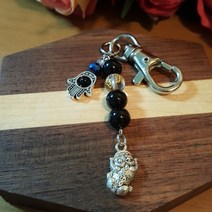 헤나 재물 모으는 비휴 불행막는 함사 옴마니반메훔 오닉스 키링 (판매자 확인), 1개