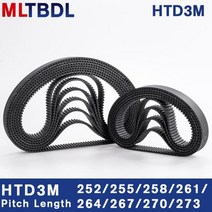 타이밍 벨트 풀리 타임 HTD 3M 타이밍 벨트 252/255/258/261/264/267/270/273mm 6/9/10/15mm 고무 벨트, 6mm_270mm_5개