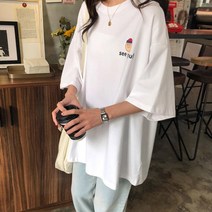 리더퀸 1-A-68 여성티셔츠 여성반팔티 오버핏 남여공용 반팔 티셔츠 반소매