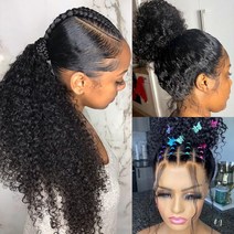 레이스 가발 360 full lace wig human hair deep wave frontal wigs curly human hair wig 4x4 brazilian wave, 38인치, 150 밀도, 4x4 레이스 가발