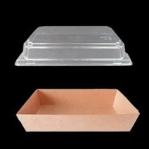 [CLS+] 크라프트 무지 직사각용기 뚜껑세트 50개 160x90x34mm, 1개입