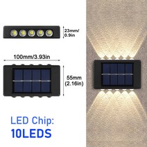 태양광전등 LED 태양 전원 조명 야외 벽 장식 램프 정원 파티오 마당 데크, [01] 10LED-Warm, [02] 2pcs