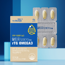 대상웰라이프 생체 이용률이 높은 마이뉴트리션 rTG형 알티지오메가3 25.8g, 6개, 30정