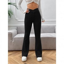 여성 바지 EZwear V 허리 벨 보텀즈 432359