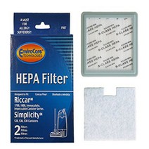 EnviroCare F987 1 Riccar 1700 1800#RF-17 Simplicity #SF-I3 S Class HEPA Allergen Filter Canister Vac, White