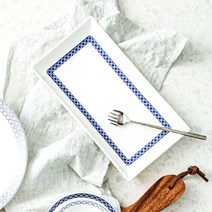 한국도자기 블루문 생선접시 도자기 직사각접시, 1p, 블루문생선접시