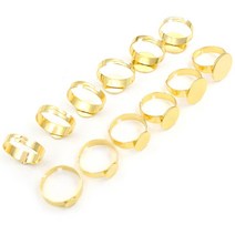 기부반지 10pcs 8/10/12/14/15mm 골드 컬러 스테인레스 스틸 조절 링 설정 빈 기지 8-15mm 유리 카보 숑 DI