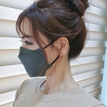 히요코 입체형 순면마스크 - 대형 데님, 1개