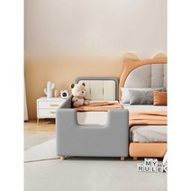 아기저상형침대 높은패밀리침대 보조 사이드 높이조절, 핑크 100x180 삼면가드레일+매트리스