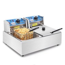 상업용 듀얼 탱크 110V 220V 20l 전기 딥 프라이어 두꺼운 강철 이동식 오일 조절 가능, [01] 파란, [02] 220V, [03] UK