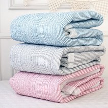 바숨 시어서커 쿨 여름카페트 겸 침대패드 패드, 심플라인 카페트 Q/ 블루