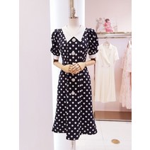여성 도트 원피스 하객룩 정장 오피스룩 아나운서 러블리 예쁜 돌잔치 상견례 코디 데일리 슬림핏